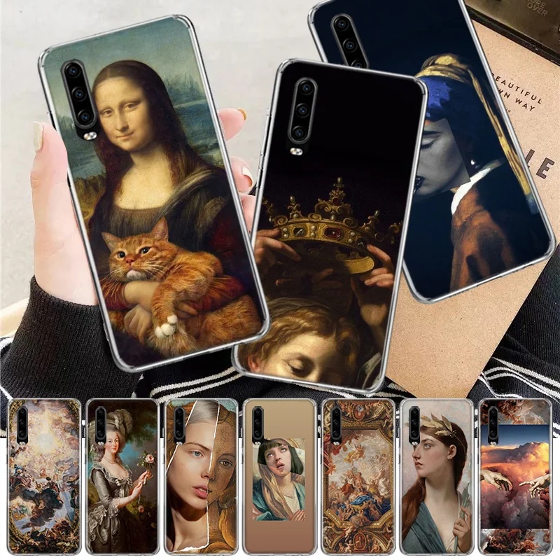 Famous painting Adorable angel Art Soft Cover Phone Case For Huawei P30 P20 P10 P40 P50 Mate 40 30 20 10 Pro Lite + Soft Cover
