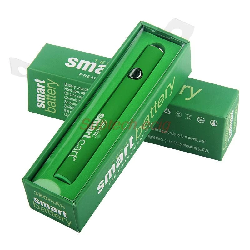 

5pcs Smart Cart Preheat VV Battery 380mah for Thick Oil Cartridge vape pen variable voltage with Bottom micro Charge USB cable