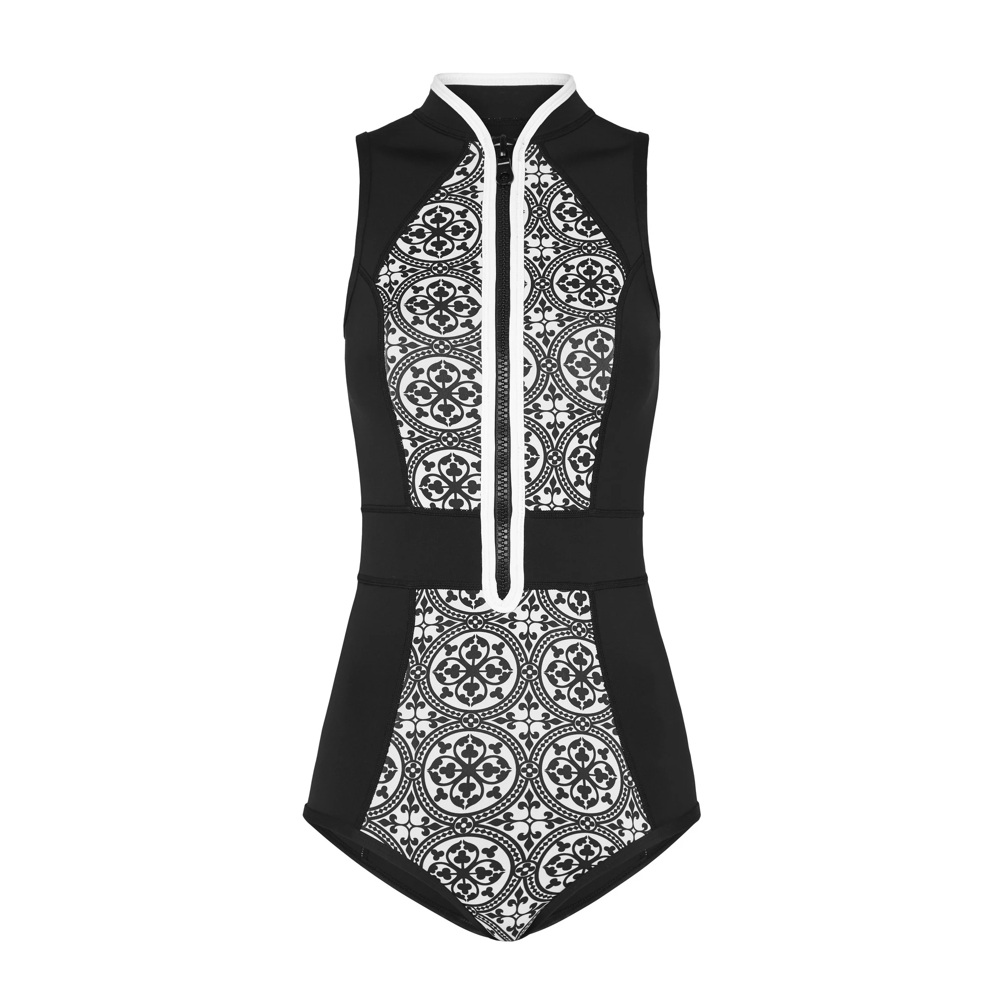 

2021 New Women Bikini Jumpsuit One Piece Blue White Porcelain High Waist Zippers Streetwear Chinese Style Female Bandeau Thong