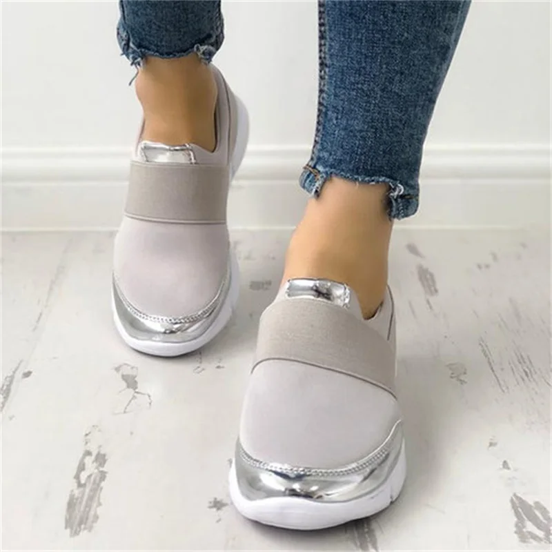 Женские Дышащие туфли без шнуровки мягкие повседневные на плоской