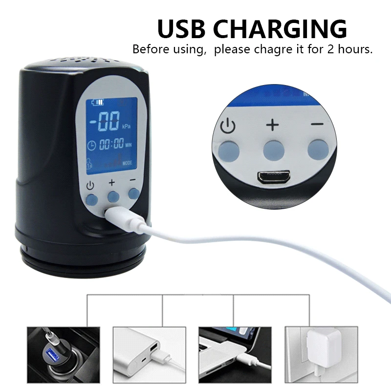 Насос для пениса увеличение мужского t USB Перезаряжаемый вакуумный Электрический