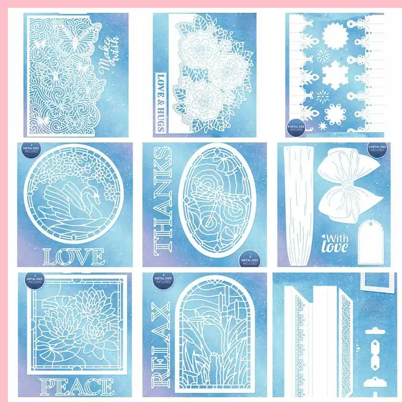 Металлические Вырубные штампы с различными животными растениями и кружевами для