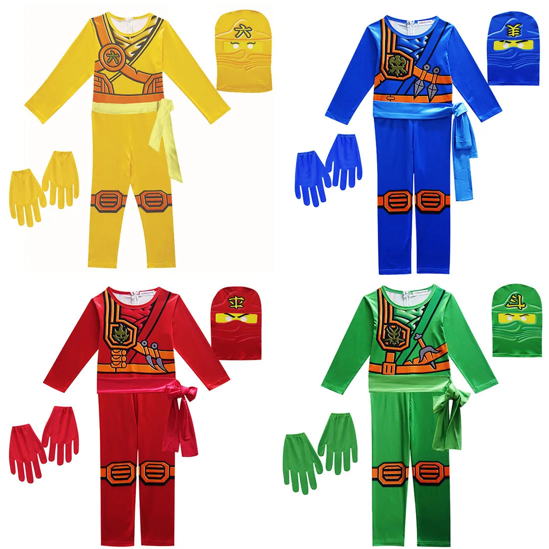 

Bazzery NINJAGO Role Cosplay Costume Halloween Boy Girls Jumpsuit Set Ninja Halloween Christmas Funny Party Clothing for Boy