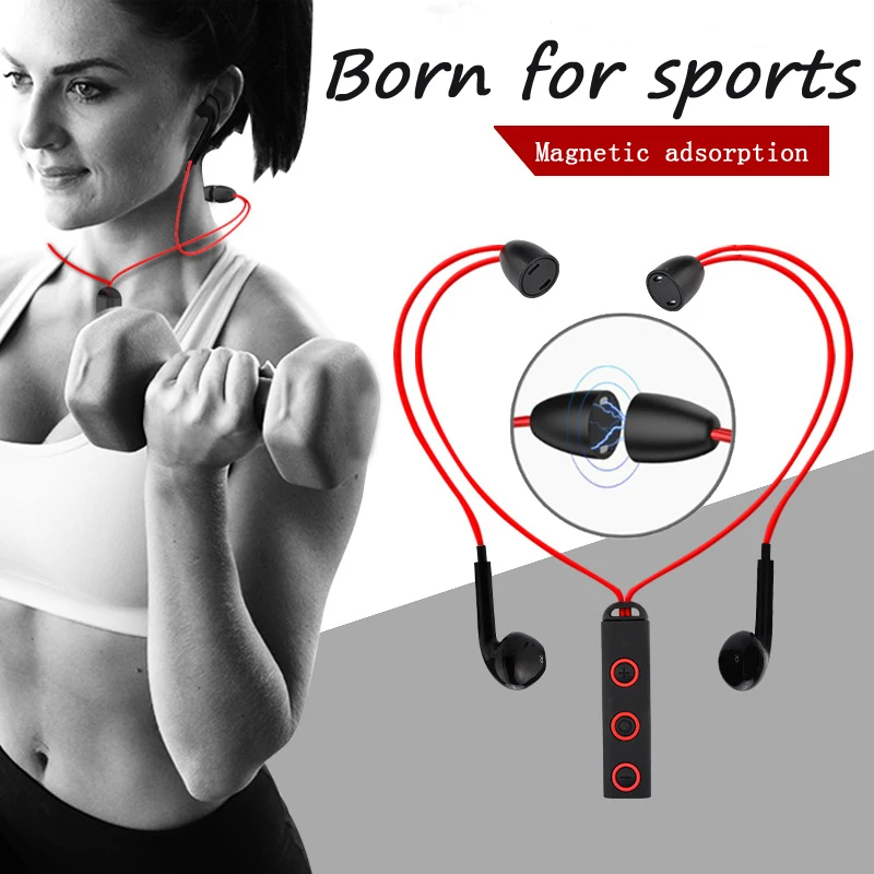 

BT313 Earphones Sport Wireless Headphone Handsfree Bluetooth-Compatible Earbuds Bass Headsets With Mic For Phone Xiaomi Iphone