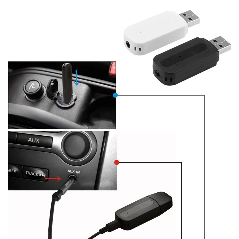 3 5 мм разъем USB Bluetooth-совместимый AUX беспроводной автомобильный аудиоприемник A2DP