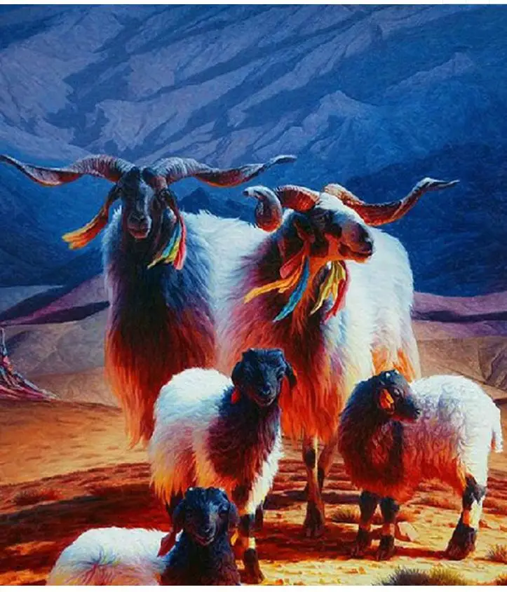 Алмазная мозаика sheeps живопись козы Стразы жемчужная вышивка животное алмазная