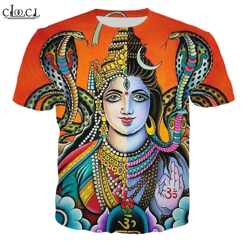 CLOOC Индийская Богиня 3D Принт Летние Модные Футболки Мужчины Женщины Harajuku Хип-Хоп