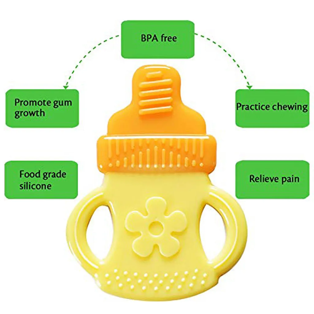 Toddlers Infants Baby Teething Soft Silicone Fruit Teether Holder Newborn Care Fidget Toys for Children Gifts | Мать и ребенок