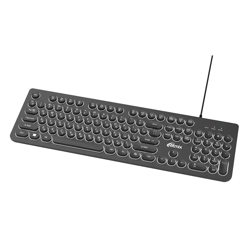 Computer keyboard with backlight ritmix rkb-214bl [Wired membrane Keys-104 USB black] for компов computer PC Russian | Компьютеры и