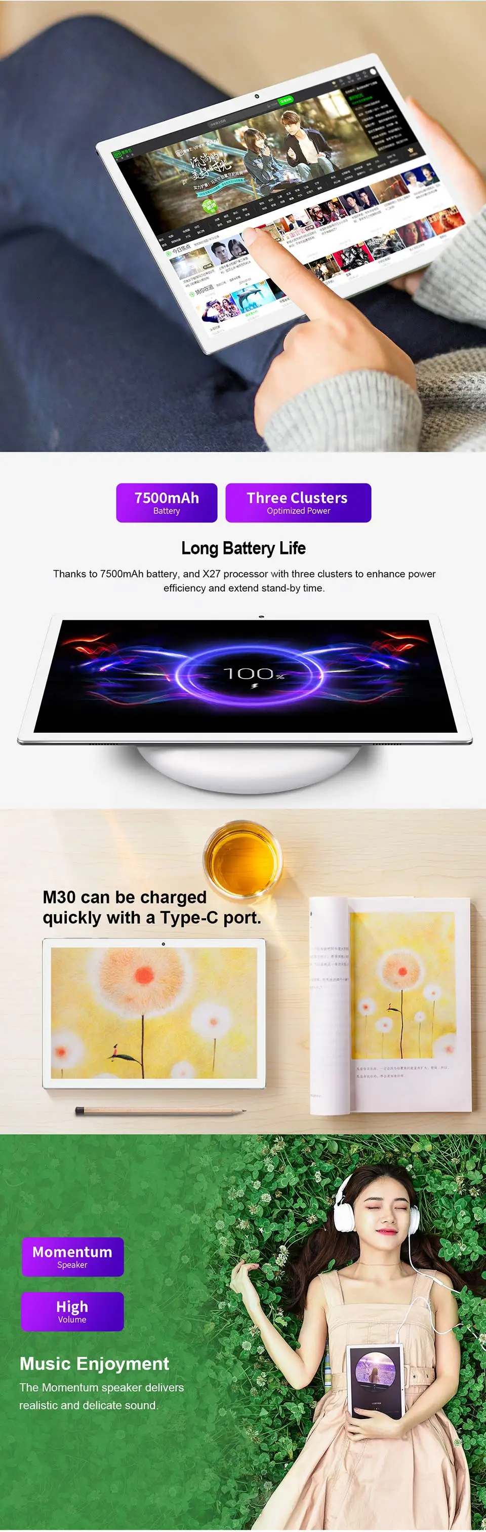 Teclast M30 10,1 дюймов планшет 2560x1600 2,5 K ips экран 4G Phablet MT6797 X27 Deca Core 4 Гб ram 128 Гб rom Android 8,0 планшеты ПК