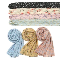 2021 spain fashion bubble chiffon instant hijab women small polka floral shawl wrap cover up beach stole muslim snood 18070cm