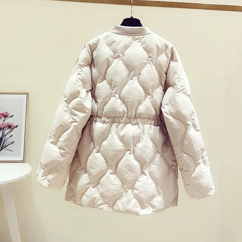 Fitaylor новые зимние куртки с хлопковой подкладкой Argyle Parkas женские тонкие пальто куртка женская Повседневная Верхняя одежда с поясом