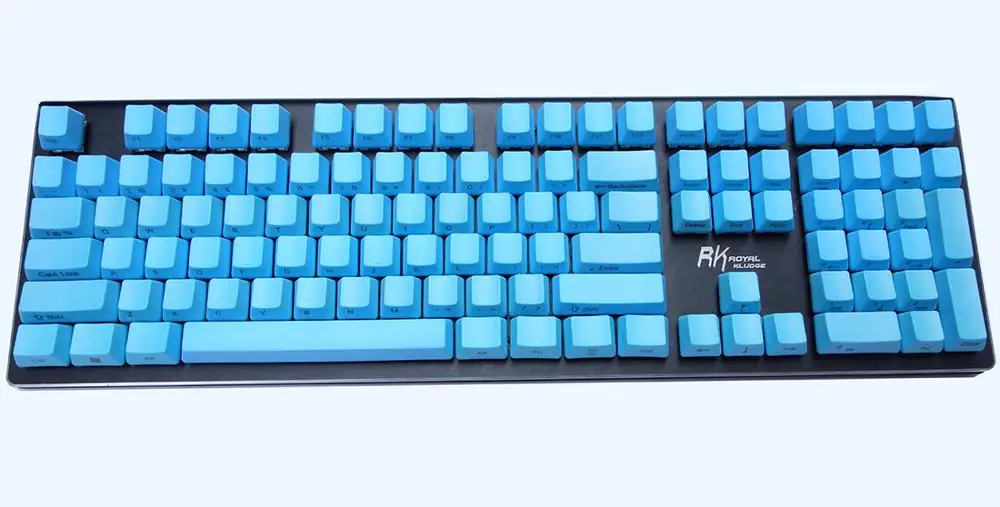 OEM синие толстые клавиши PBT раскладка ANSI верхняя печать боковая пустая для