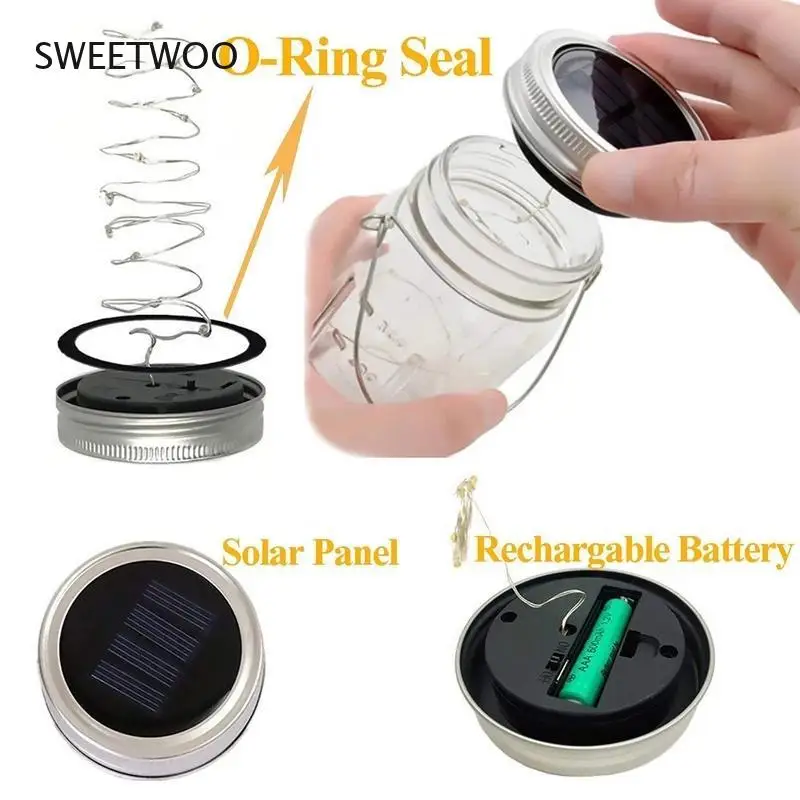 Светильник с крышкой и солнечной батареей 10/20 светодиодов 2021 | Дом сад