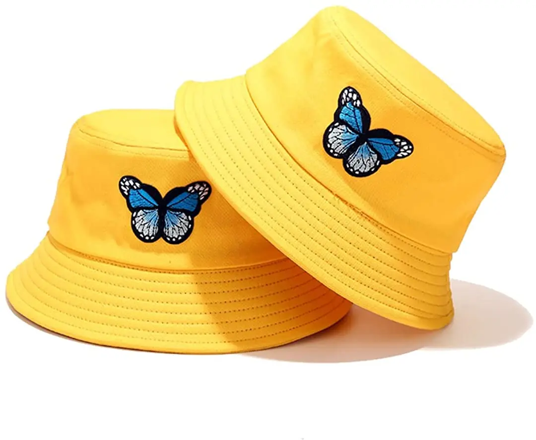 

Butterfly embroidery fisherman hat can store fisherman hat unisex outdoor fashion sun hat