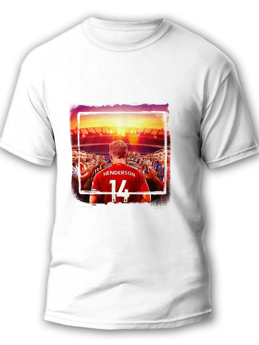 Футболка мужская белая Ливерпуль (Liverpool футбол Джордан Хендерсон Мохаммед Салах)