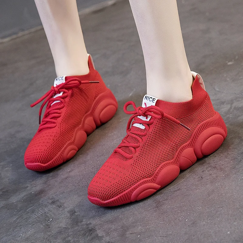 

Women's Platform Sneakers Chunky Shoes White Shoes Summer Breathable Running Shoe Autumn Light Tennis Shoe Female Gym Shoes New