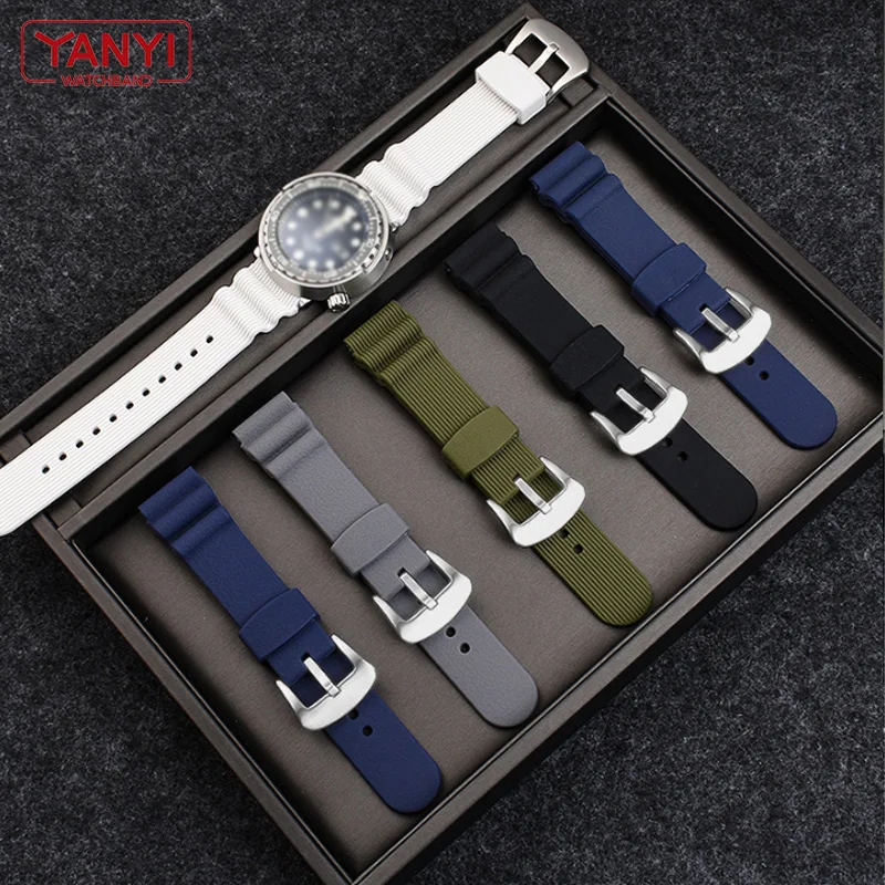 Rubber Watchband 22mm for Seiko PROSPEX Silicone Strap Diving Waterproof Sport Men Replacement Bracelet Band Watch Accessories