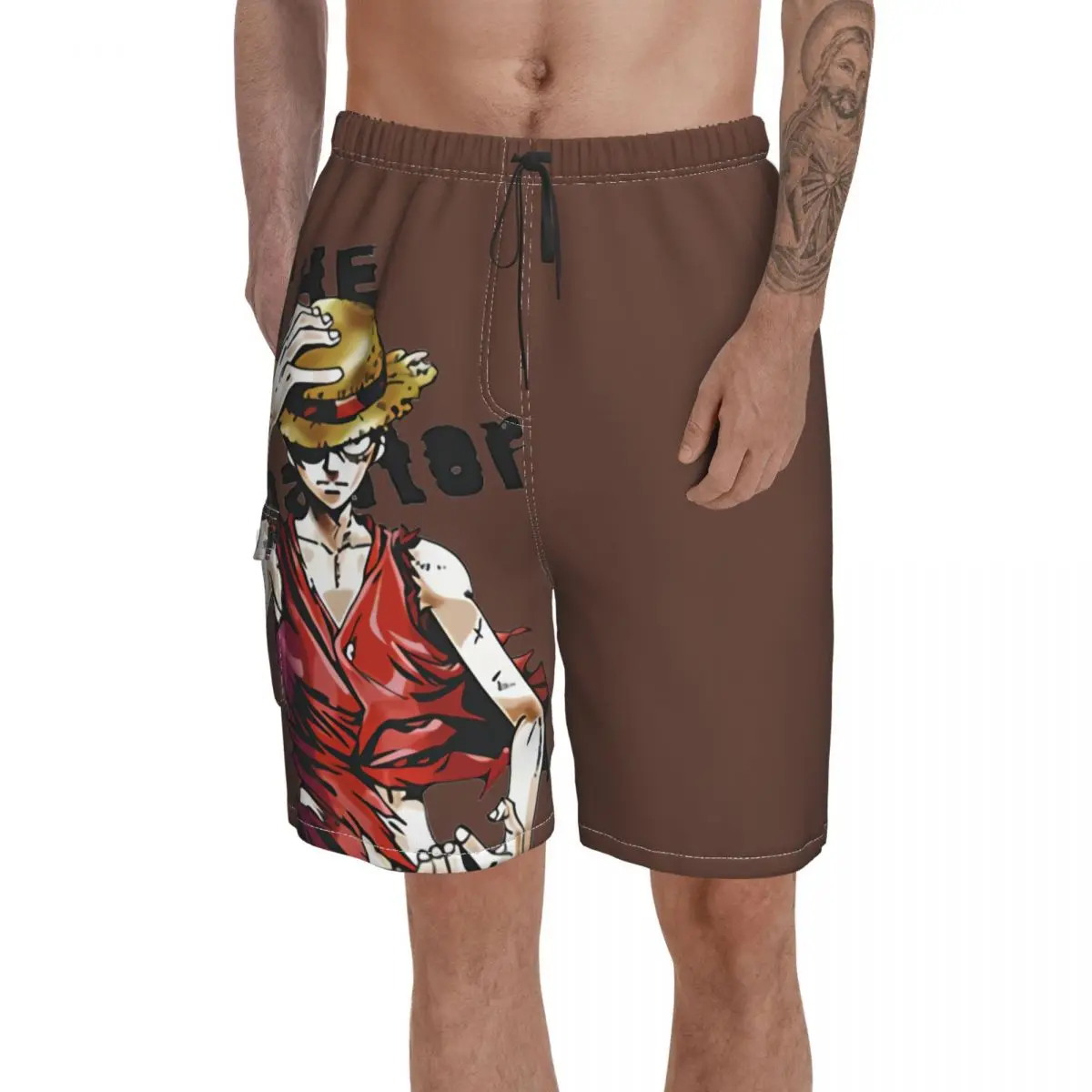 Повседневная дышащая быстросохнущая смешная Новинка Мужские свободные шорты Luffy