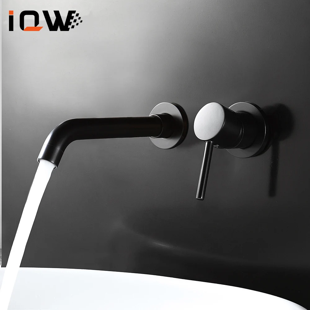 Смесители для ванной комнаты настенный черный смеситель раковины с одной ручкой