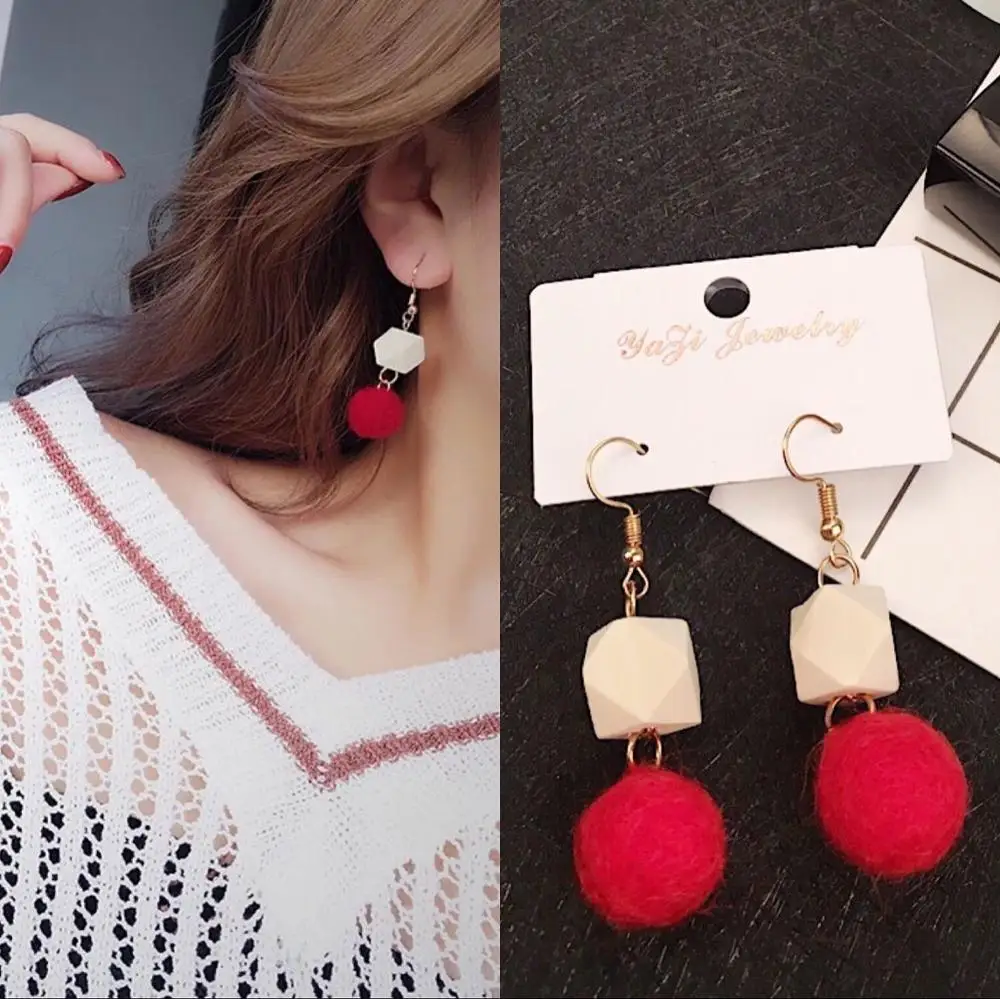 IMaySon богемные висячие серьги с деревянными шариками из шерсти женские модные