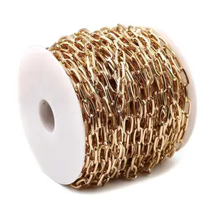 1 метр медного кабеля связи цепи для ювелирных изделий DIY Овальный Золотой Цвет заполнены изготовление браслета ожерелья Компоненты 10x5mm