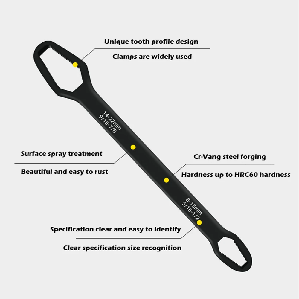 

Ratchet Wrench New Type 8-22mm Universal Spanner Double-Head Key Set Screw Nuts Wrenches Car Bicycle Car Repair Hand Tools
