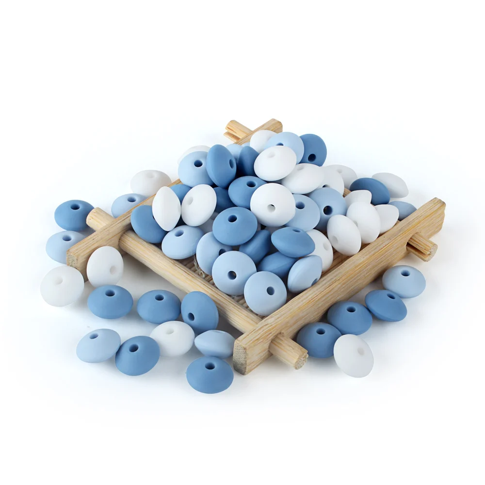 Keep&Grow 60Pcs Round Silicone Beads 12mm Baby Teethers Bead DIY Teething Necklace Lentils Pearl Products | Мать и ребенок