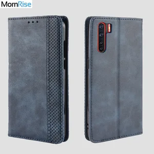 Imported For OPPO A91 / F15 Case Book Wallet Vintage Slim Magnetic Leather Flip Cover Card Slot Stand Soft Co