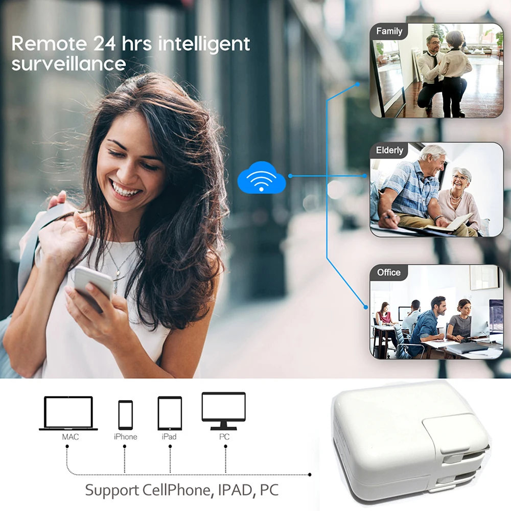 Беспроводная камера с Wi-Fi разъемом зарядное устройство USB микро-камера