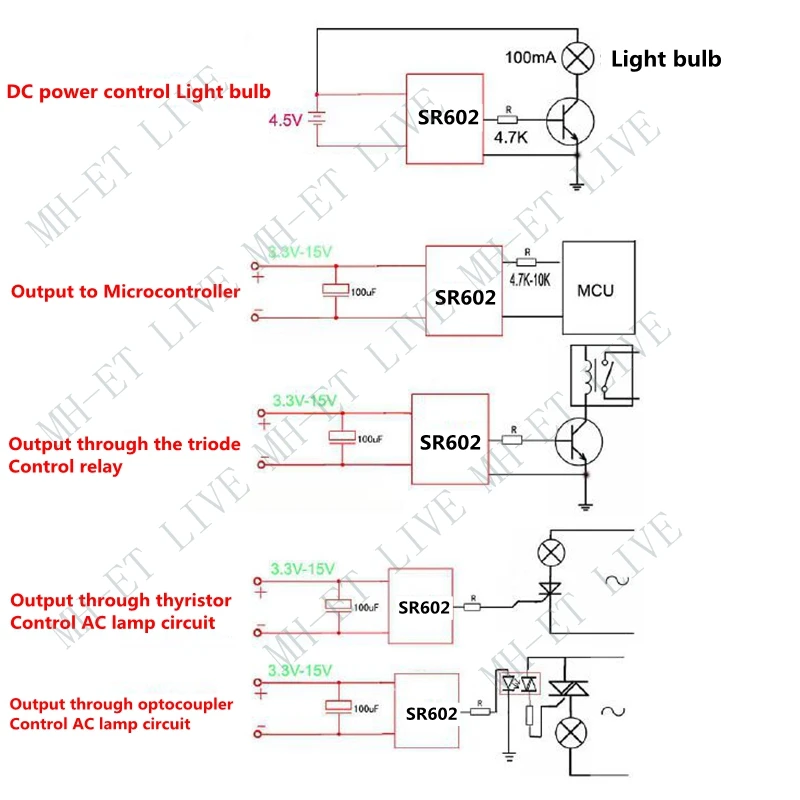 HC-SR501 SR505 SR602 Отрегулируйте пироэлектрический инфракрасный PIR датчик движения модуль детектора