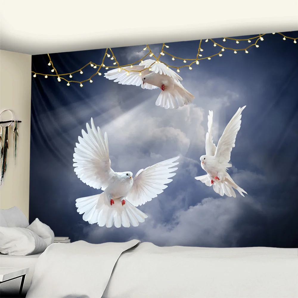 Голубь психоделический хиппи гобелен Bohoart голубь искусство настенная подвеска
