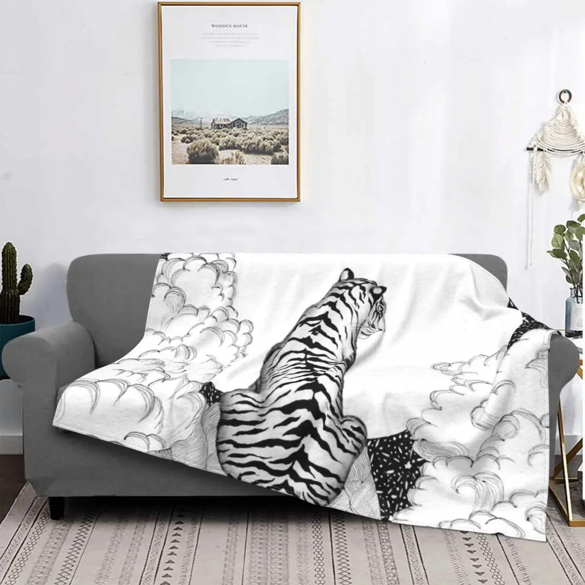 

Manta de luna de Tigre, colcha, cama, alfombra a cuadros, cubierta de playa, manta de Picnic, cuadros y fundas