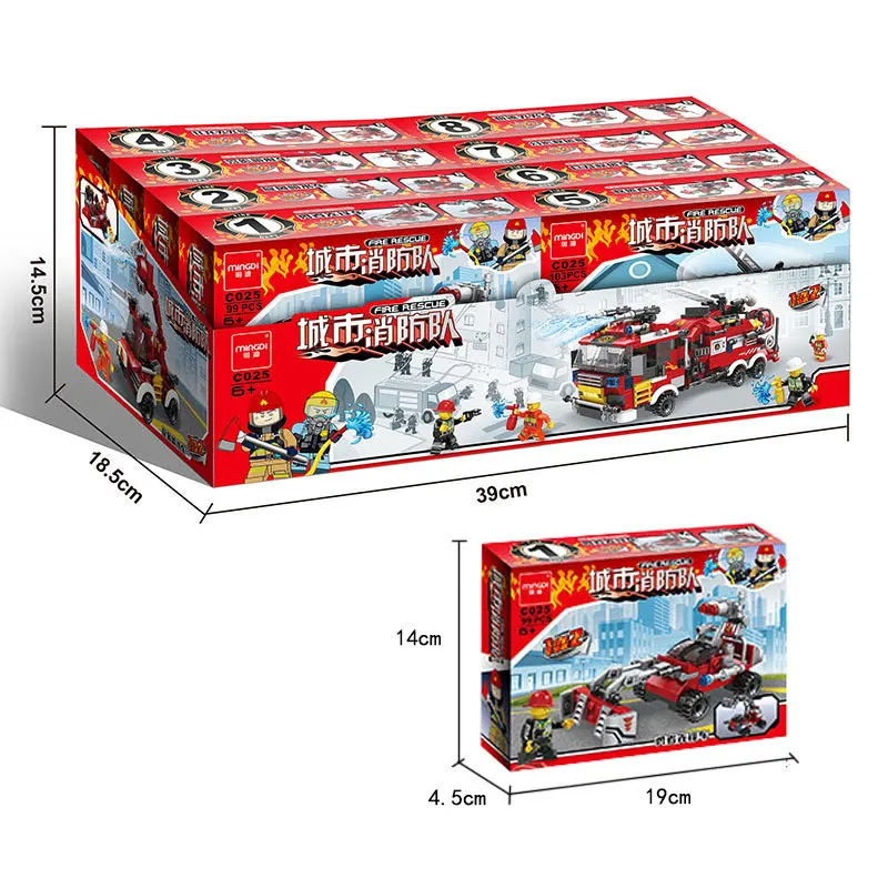 Совместим с игрушками городская пожарная команда лестница разбрызгиватель