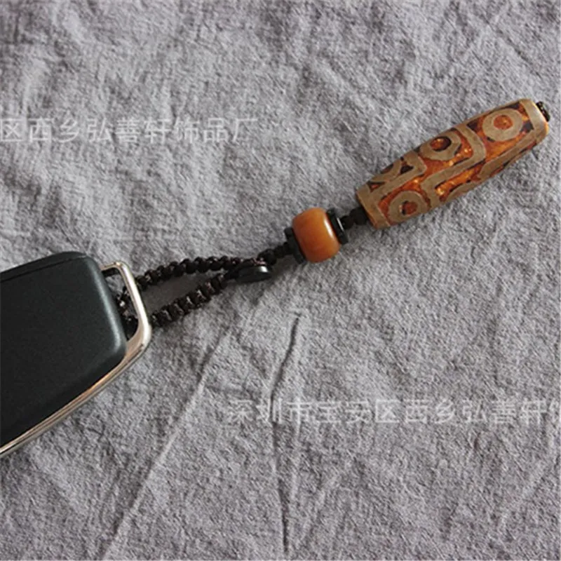 Девять глаз Тибет ДЗИ кулон брелок для ключей Натуральный камень материалы