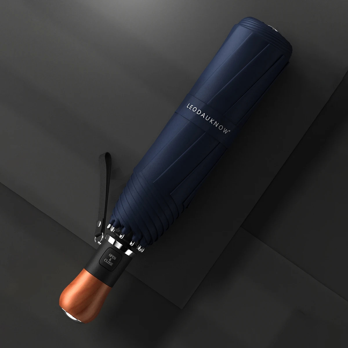 Offerte Ombrello Automatico Da Uomo Grande Business Antivento 10K Pieghevole Golf Ombrellone Manico In Legno Protezione UV Esterna Ombrellone