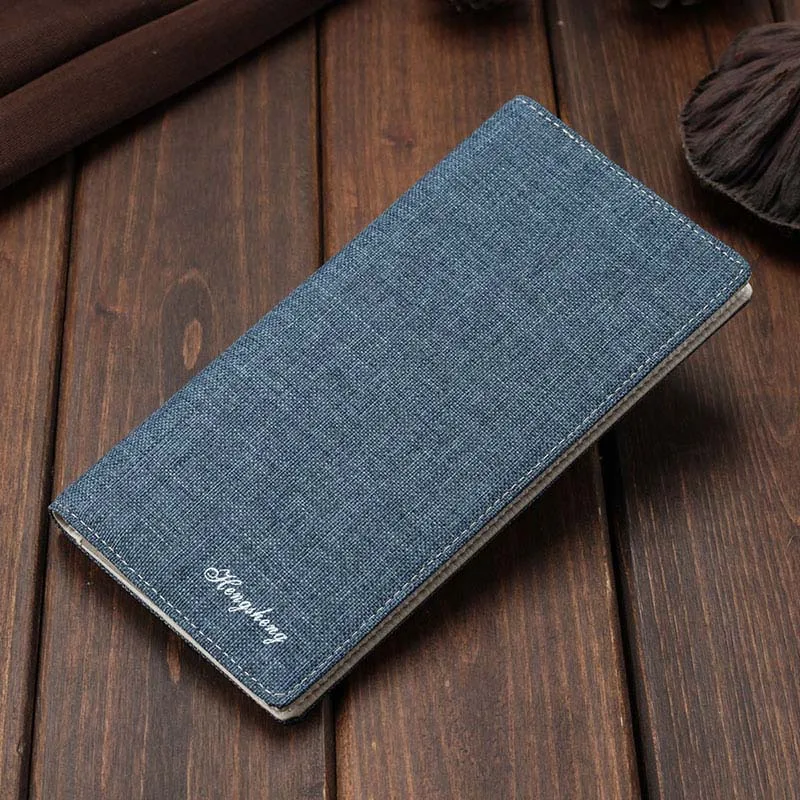 Brand Wallet Men Fashion Mens Bifold Wallets Slim Canvas Long Clutch Purse Male Coin Holder Purses Carteira Masculina | Багаж и сумки