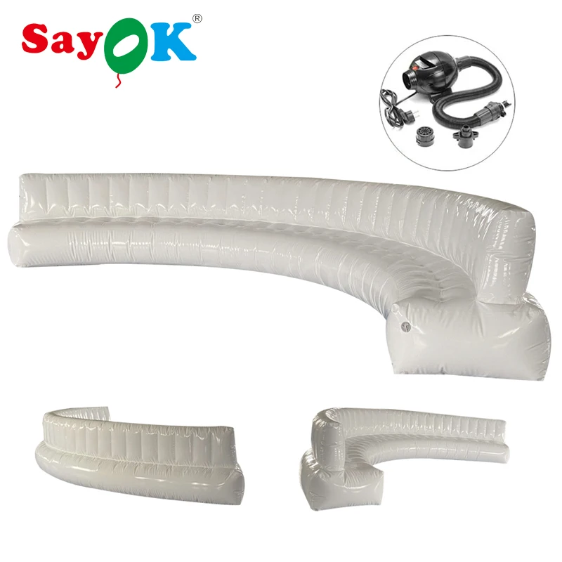 

PVC White Inflatable Sofa 6.4m Airtight Inflatable Chair with Air Pump for Outdoor Indoor Party Meeting Event Use