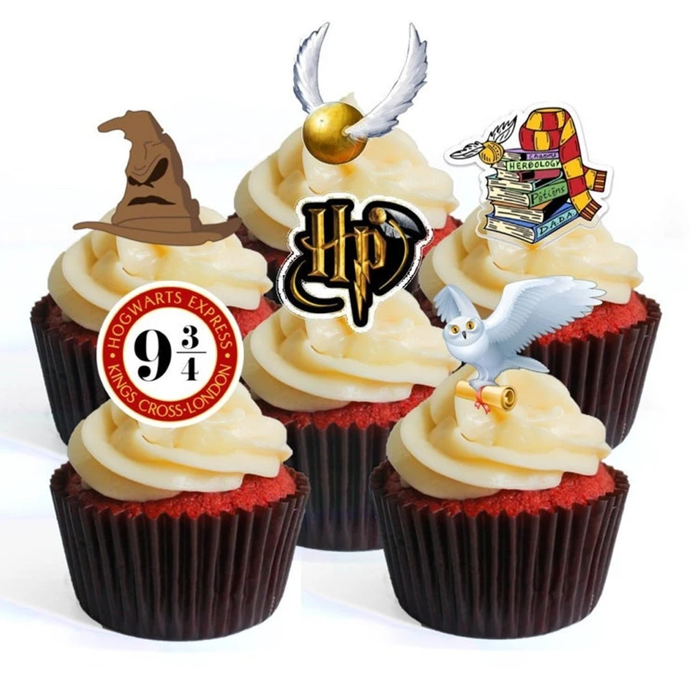 24 шт Съедобные золотые шары Гарри кекс Топпер Украшение Стенд Декор вечерние