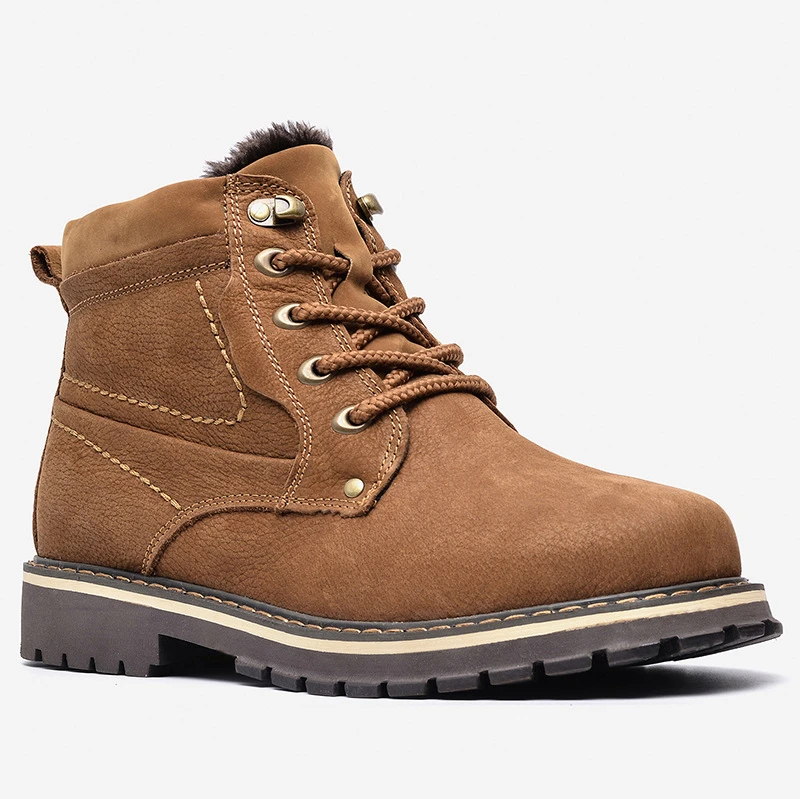 

Men's Boots Daquan Layer Cowhide Winter Leather Martin Boots Plus Velvet Non-slip Breathable Men's Shoes In Tube Men's Boots