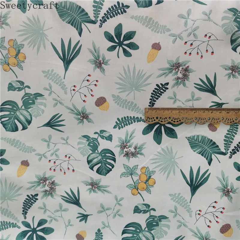 Leaves Colr Star Print Twill Fabric Cotton By Half Meter For Sewing Children Dress Bedding Patchwork Cloth hometextile 160x50cm |