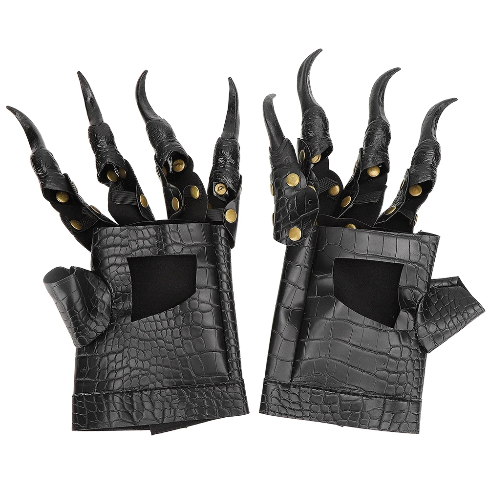 Страшные женские перчатки с длинными красными блестящими ногтями для Хэллоуина