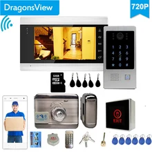 Dragonsview 7 Inch Tuya Smart Wireless WiFi IP Video Door Phone Video Intercom System Remote Unlock Motion Record Password RFID