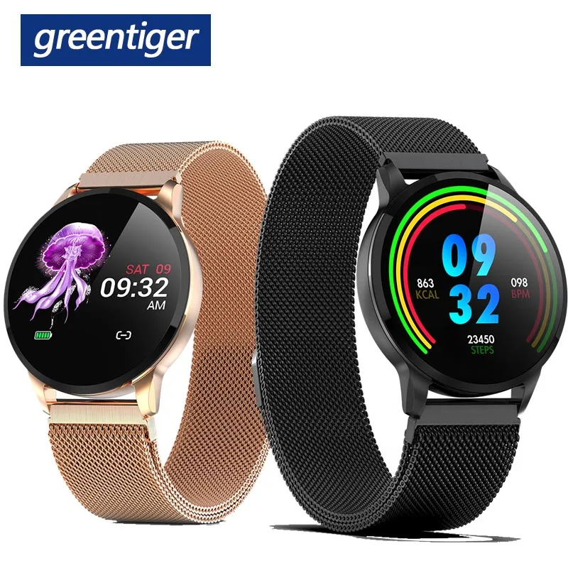 Greentiger Новые смарт-часы для фитнеса для женщин монитор сердечного ритма Bluetooth Шагомер сенсорный Интеллектуальный спортивный Smartwatch VS L5 L7 F8