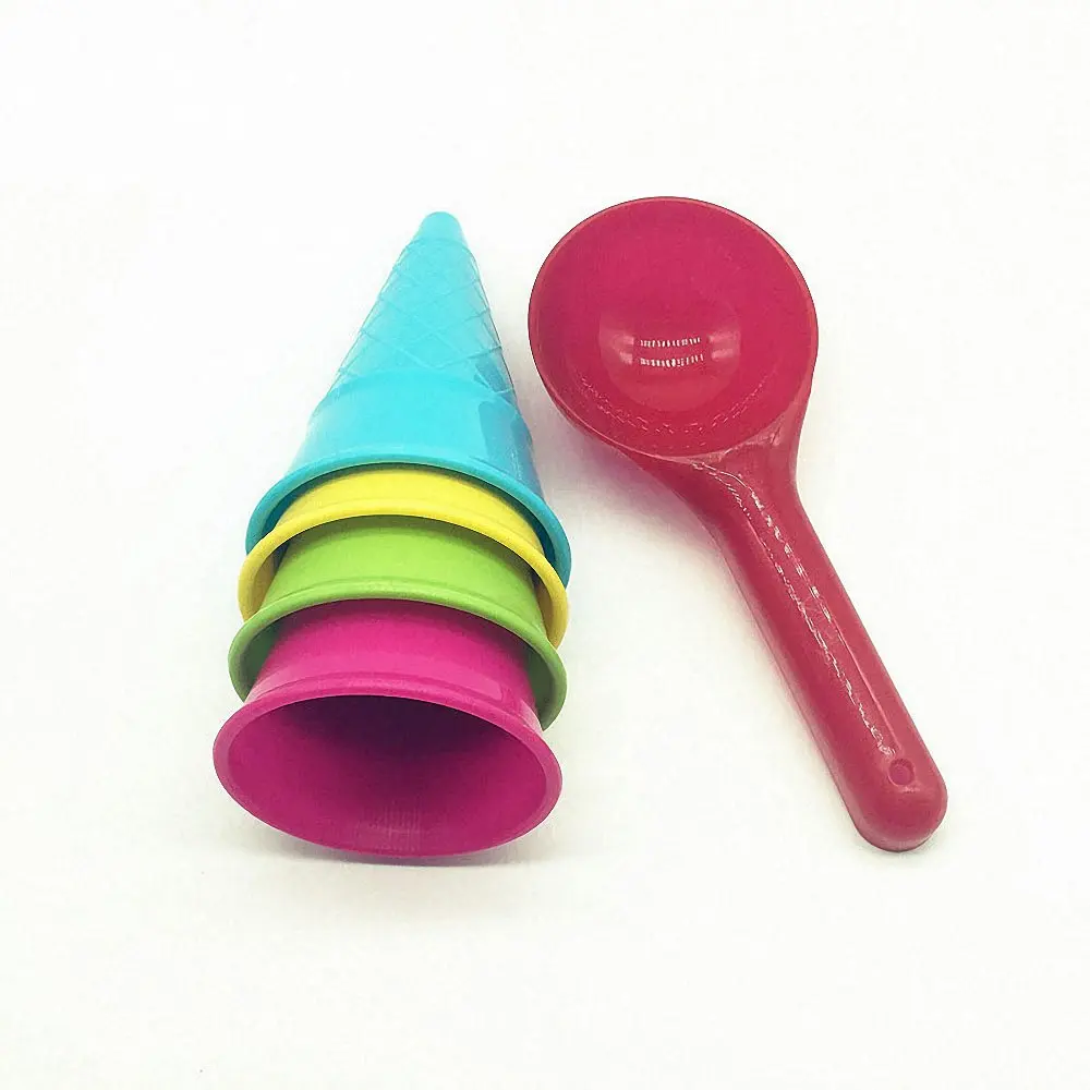 

5Pcs/lot Simulation Ice Cream Cone Scoop Beach Outdoor Toys Kids Children Pretend Play Educational Toy Montessori Game Summer