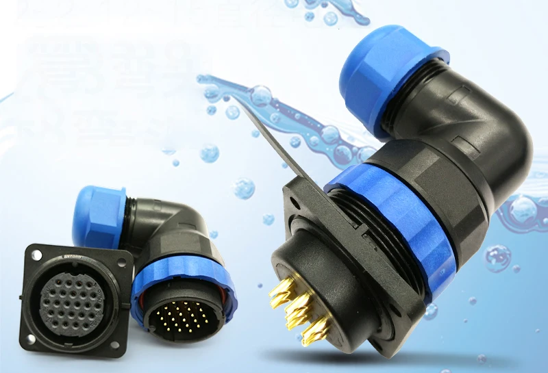 Водонепроницаемый авиационный соединитель IP68 штекер и гнездо 3 5 7 9 12 16 19 24 26Pin 28 мм