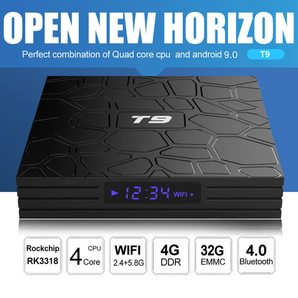 ТВ-Приставка Smart T9 Android 2 4 четырехъядерный процессор RK3318 Гб ОЗУ 64 ПЗУ 3 0G/Φ двойной