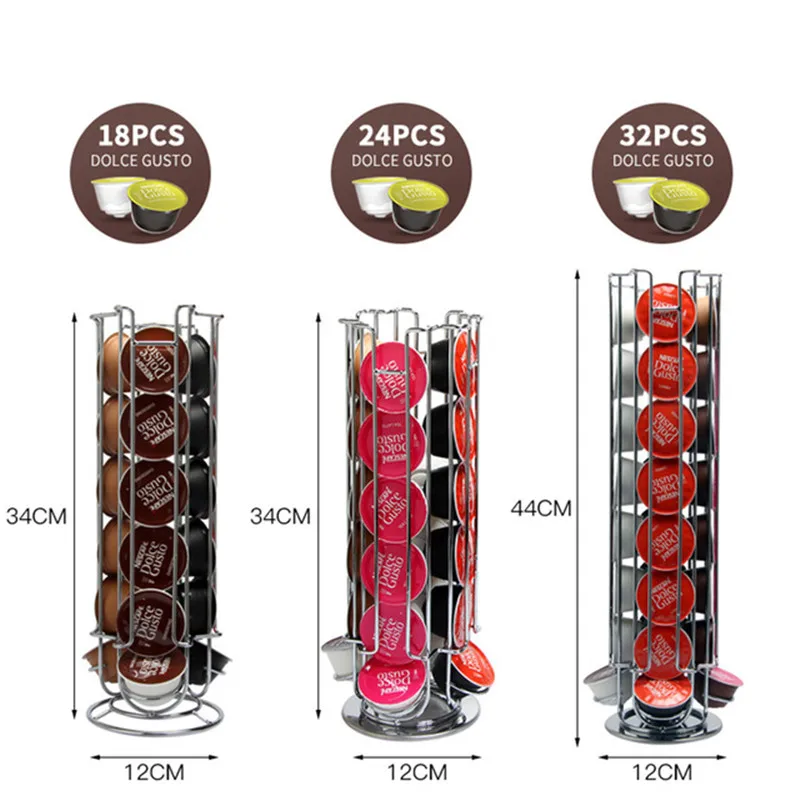 

2020 New Metal Coffee Pod Holder 24 Cups Plating Stand Capsule Storage Rack Shelves For Dolce Gusto