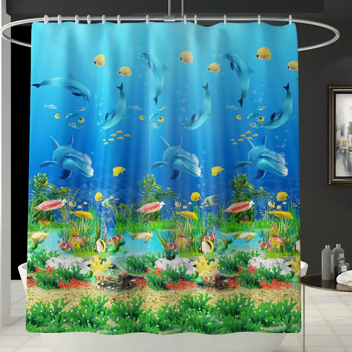 Style B 1 Pcs Водонепроницаемый Non-slip Ocean серии печати Душ Шторы ковер подушка для унитаза набор ковриков для ванной Шторы s 12 крючков 4/3/1 пирог - Цвет: Style B 1 Pcs
