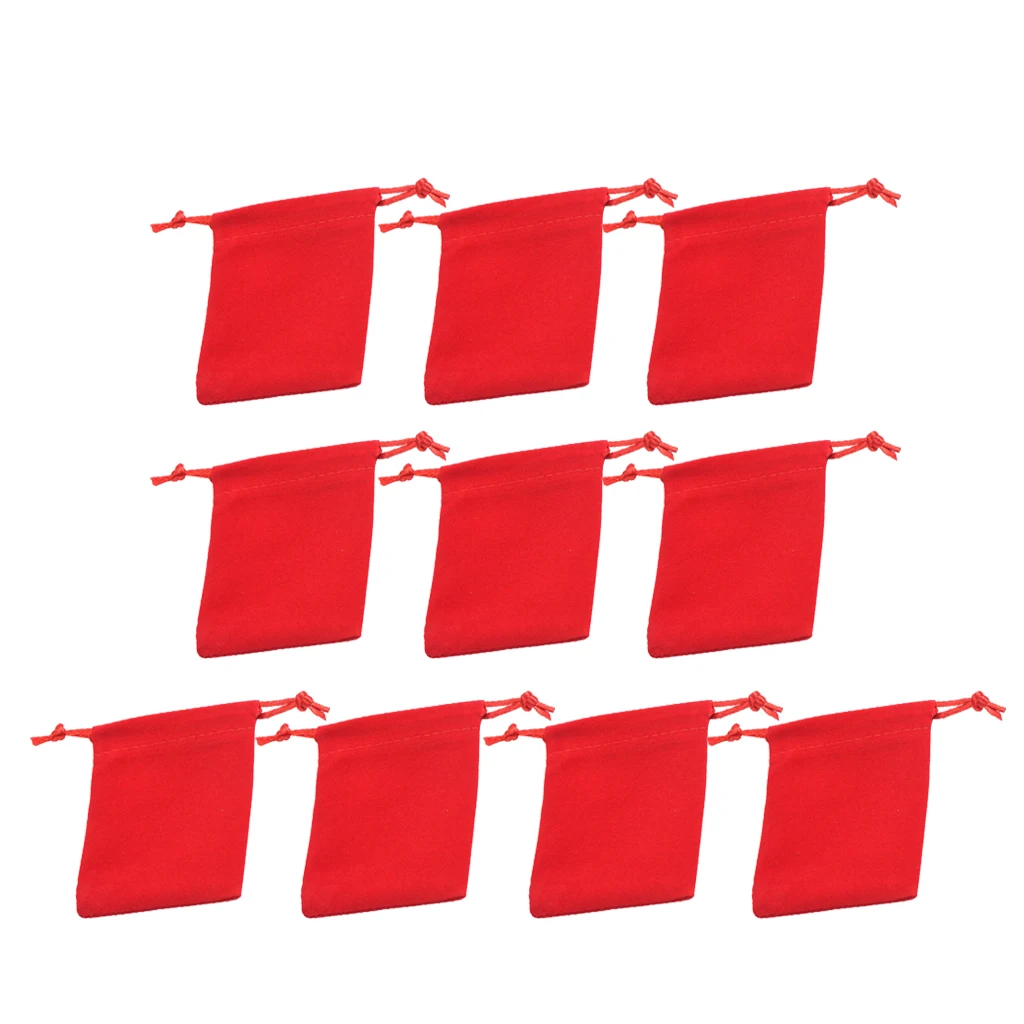 

Мешочки для украшений, бархатные, красные, 10 шт.